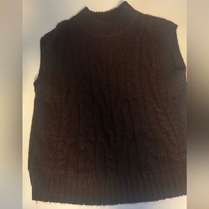 a new day Maroon Cable-Knit Sleeveless Sweater Vest